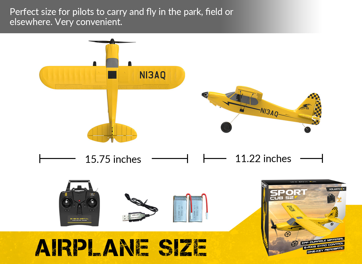 VOLANTEXRC Sport Cub 3ch Remote Control Airplane for Beginners Xpilot Stabilizer Easy Fly