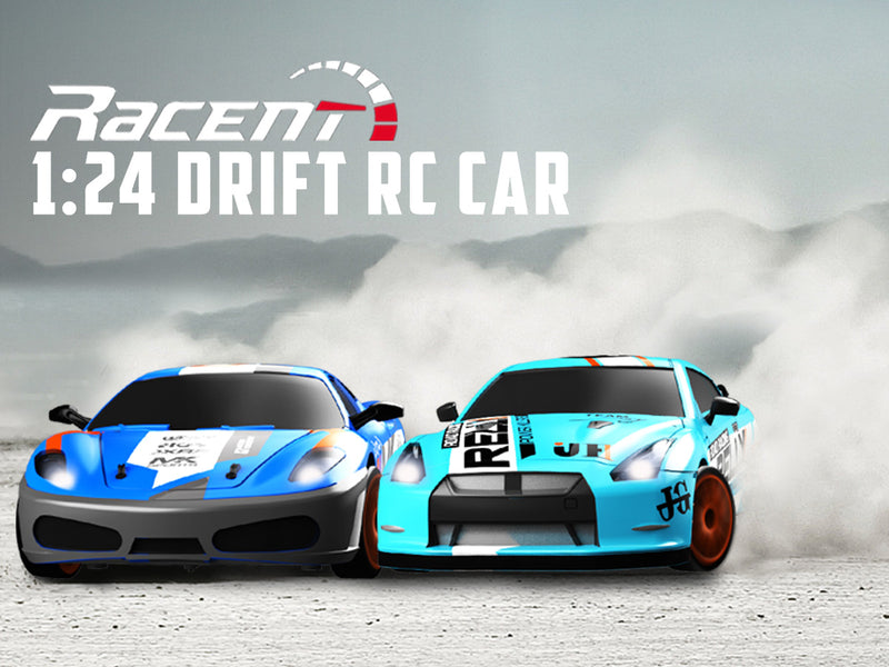 RACENT Speedster: 1:24 RC Car, 10MPH, LED, Drift Wheels