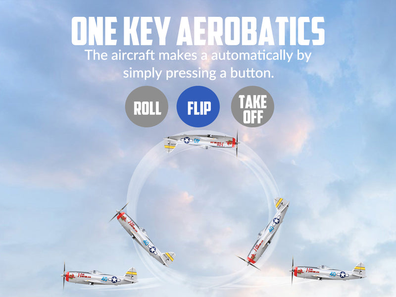 VOLANTEXRC P47 Thunderbolt (RTF) 4CH 400mm con giroscopio (15,7'') 76116