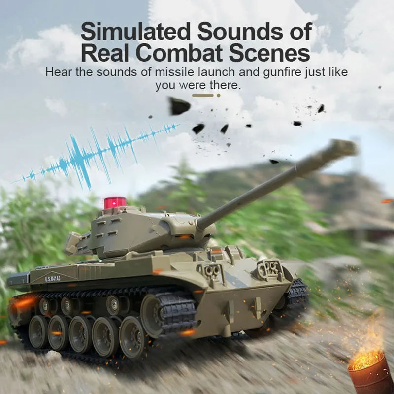 Q85 RC Tank Model, 2.4G Remote Control Programmable Crawler Tank, Sound Effects Military Tank 1/30 RC Car Toy for boys