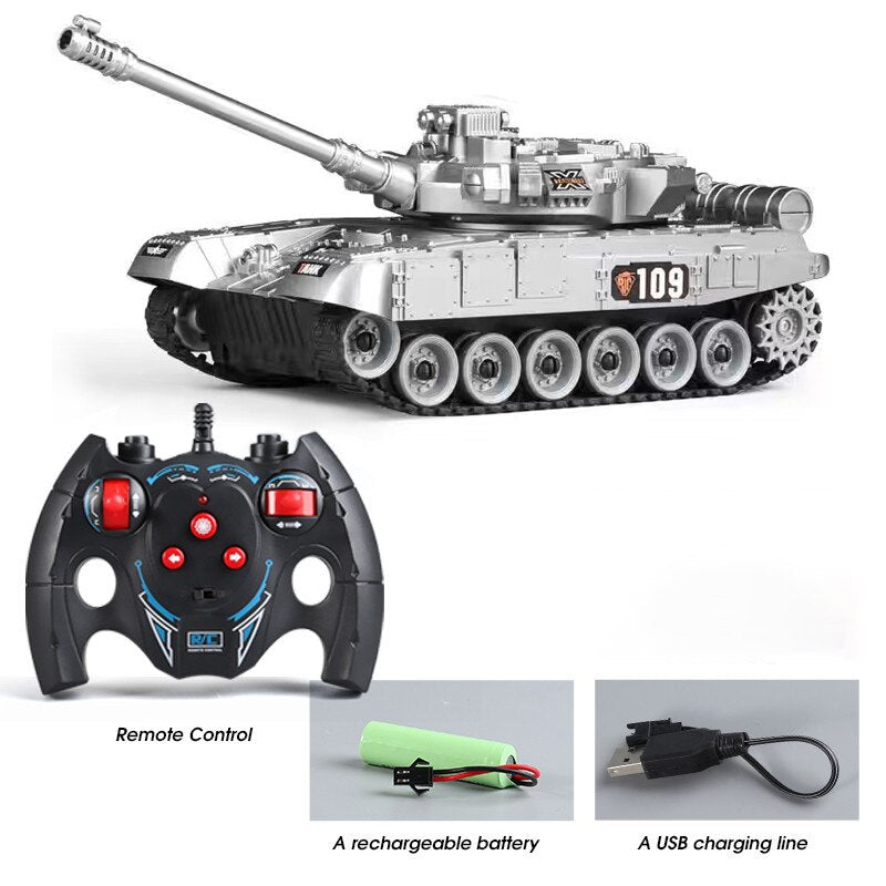RC Tank 7Ch 2.4G 1/30 Remote Control Crawler Tank Model World War Military Truck Simulation sound Tiger Toys for Boys Kids Gifts