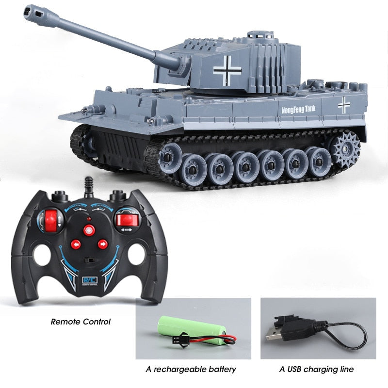 RC Tank 7Ch 2.4G 1/30 Remote Control Crawler Tank Model World War Military Truck Simulation sound Tiger Toys for Boys Kids Gifts