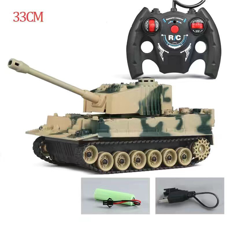 RC Tank 7Ch 2.4G 1/30 Remote Control Crawler Tank Model World War Military Truck Simulation sound Tiger Toys for Boys Kids Gifts