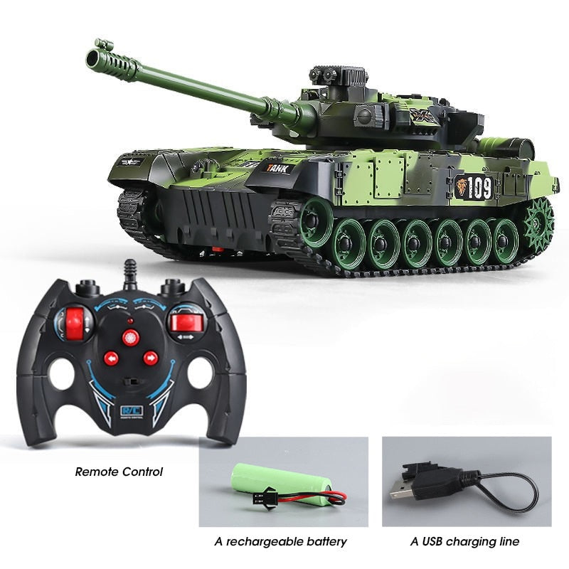 RC Tank 7Ch 2.4G 1/30 Remote Control Crawler Tank Model World War Military Truck Simulation sound Tiger Toys for Boys Kids Gifts