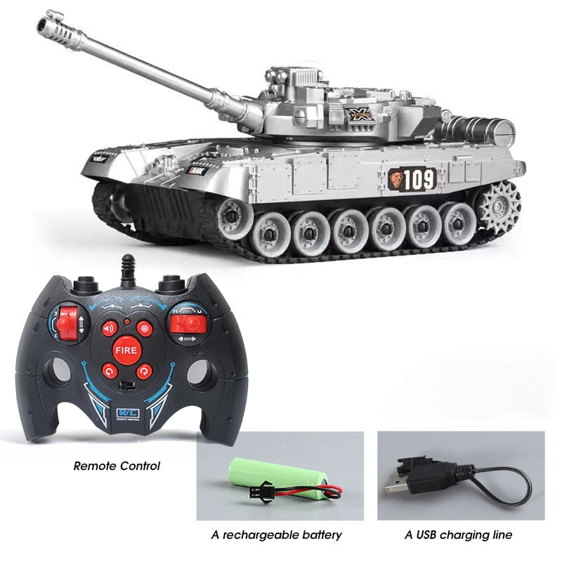 RC Tank Military War Battle United States M1 Leopard 2 Remote Control Electronic Toy Car Tactical Model Gifts for Boys Children