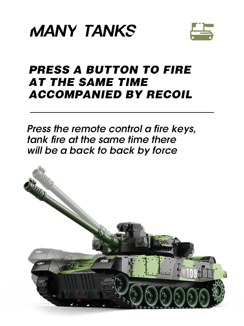 RC Tank Military War Battle United States M1 Leopard 2 Remote Control Electronic Toy Car Tactical Model Gifts for Boys Children