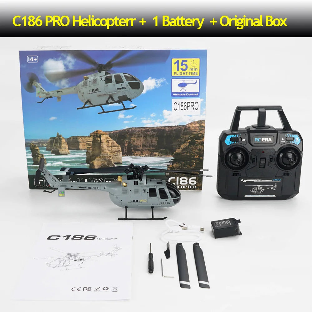C186 PRO RC Helicopter 4Channel, 6Axis Gyro, Indoor/Outdoor Flight