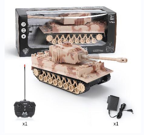 RC Tank 7Ch 2.4G 1/30 Remote Control Crawler Tank Model World War Military Truck Simulation sound Tiger Toys for Boys Kids Gifts