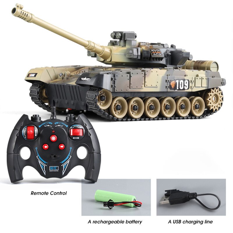 RC Tank 7Ch 2.4G 1/30 Remote Control Crawler Tank Model World War Military Truck Simulation sound Tiger Toys for Boys Kids Gifts