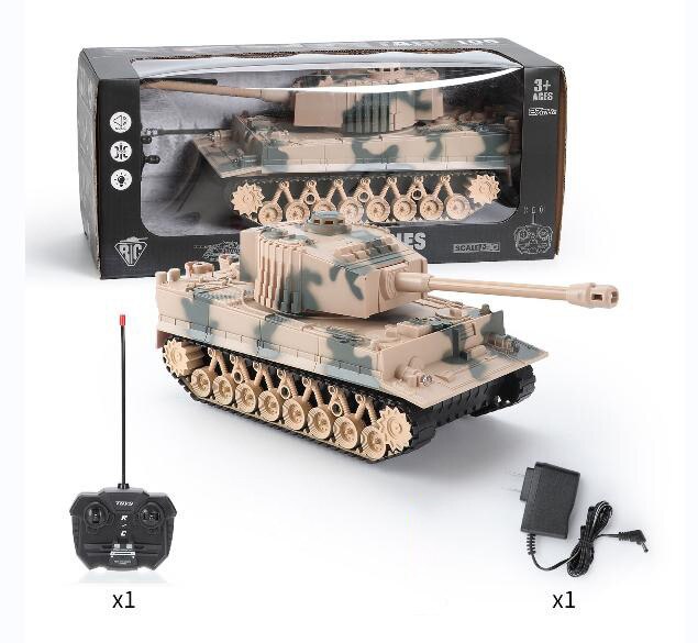 RC Tank 7Ch 2.4G 1/30 Remote Control Crawler Tank Model World War Military Truck Simulation sound Tiger Toys for Boys Kids Gifts