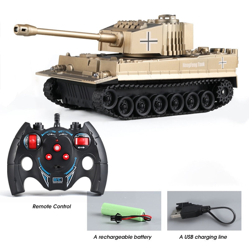 RC Tank 7Ch 2.4G 1/30 Remote Control Crawler Tank Model World War Military Truck Simulation sound Tiger Toys for Boys Kids Gifts