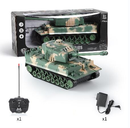 RC Tank 7Ch 2.4G 1/30 Remote Control Crawler Tank Model World War Military Truck Simulation sound Tiger Toys for Boys Kids Gifts