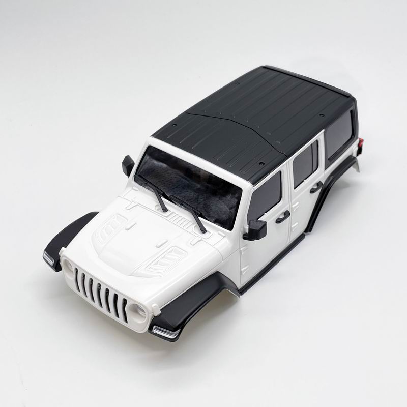 1 Piece Car Body Shell With LED Lights for 1/24 Remote Control Crawler (White)