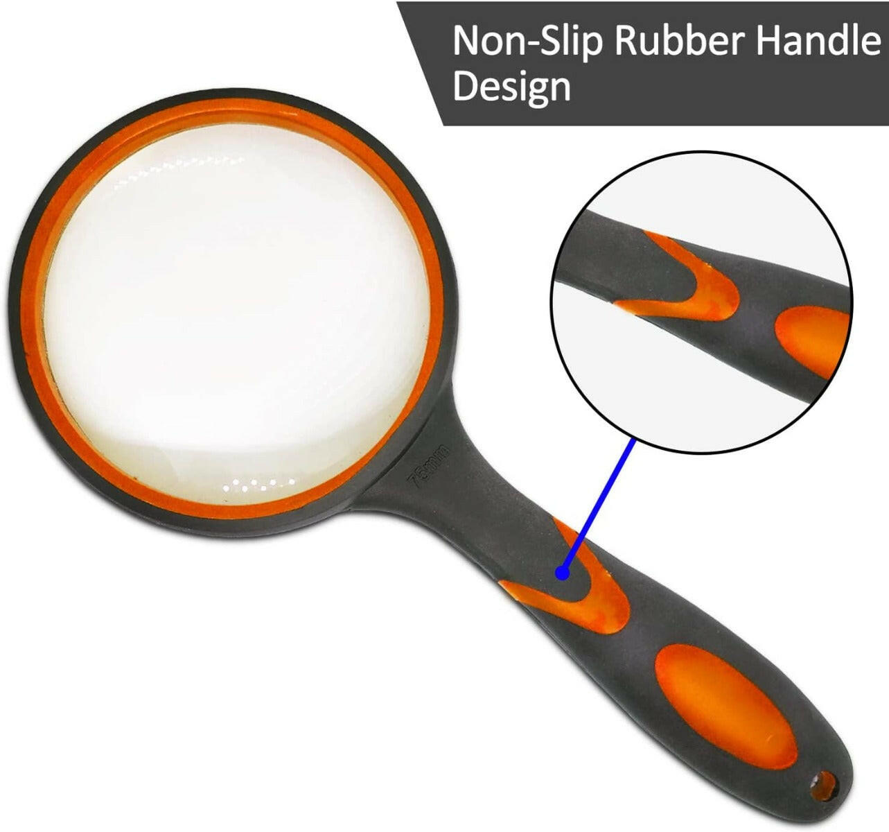 Set of 4 Glass Magnifiers with Rubberized Comfort Grip