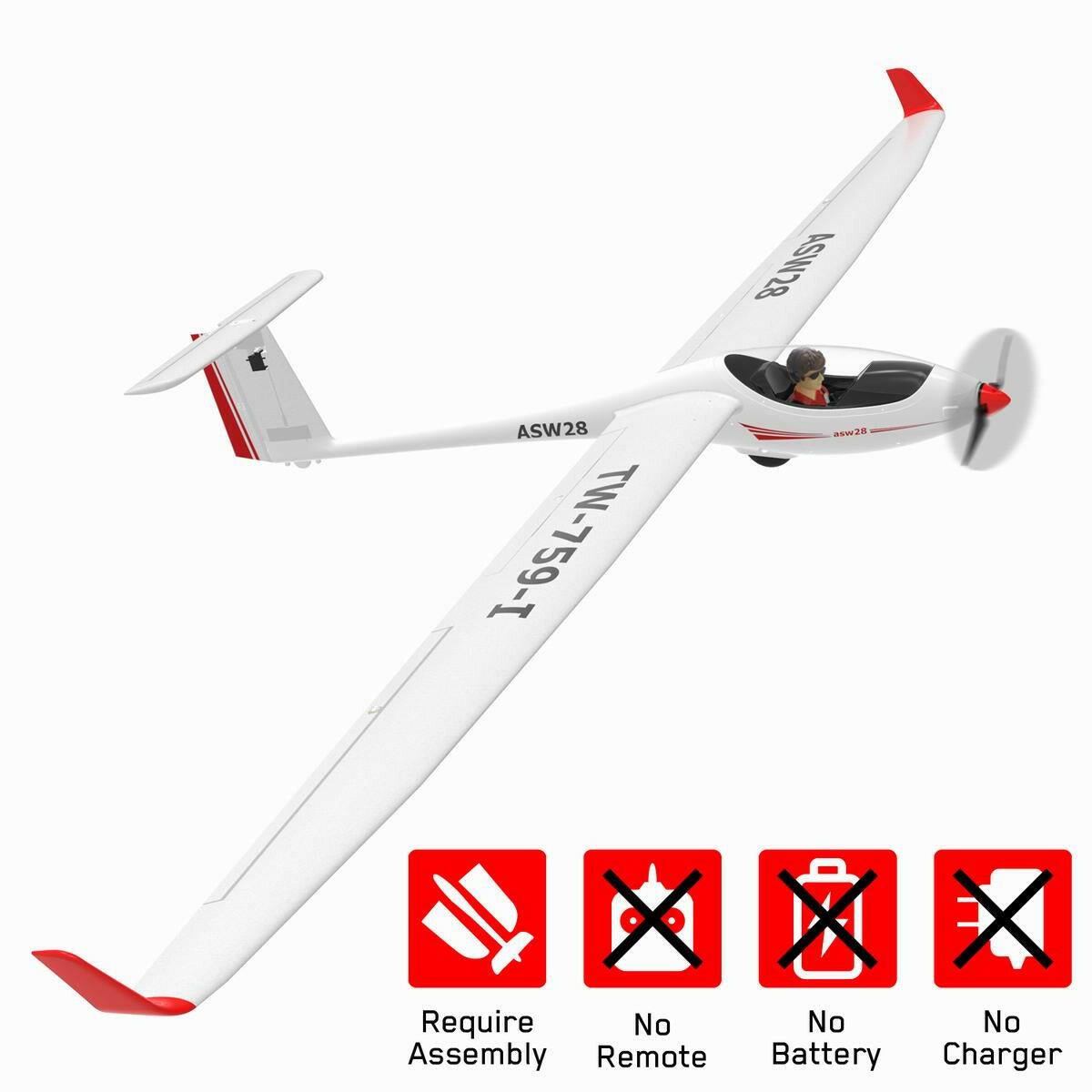 VOLANTEXRC ASW28 2.6 Meters 5-Ch Professional RC Glider Brushless Scale Sailplane 759-1.