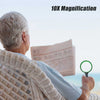 Multipurpose 10X HD thickened magnifying glass with 75MM Lens Magnifier and Non-Slip Soft Handle (Green)-EXHOBBY LIMITED.