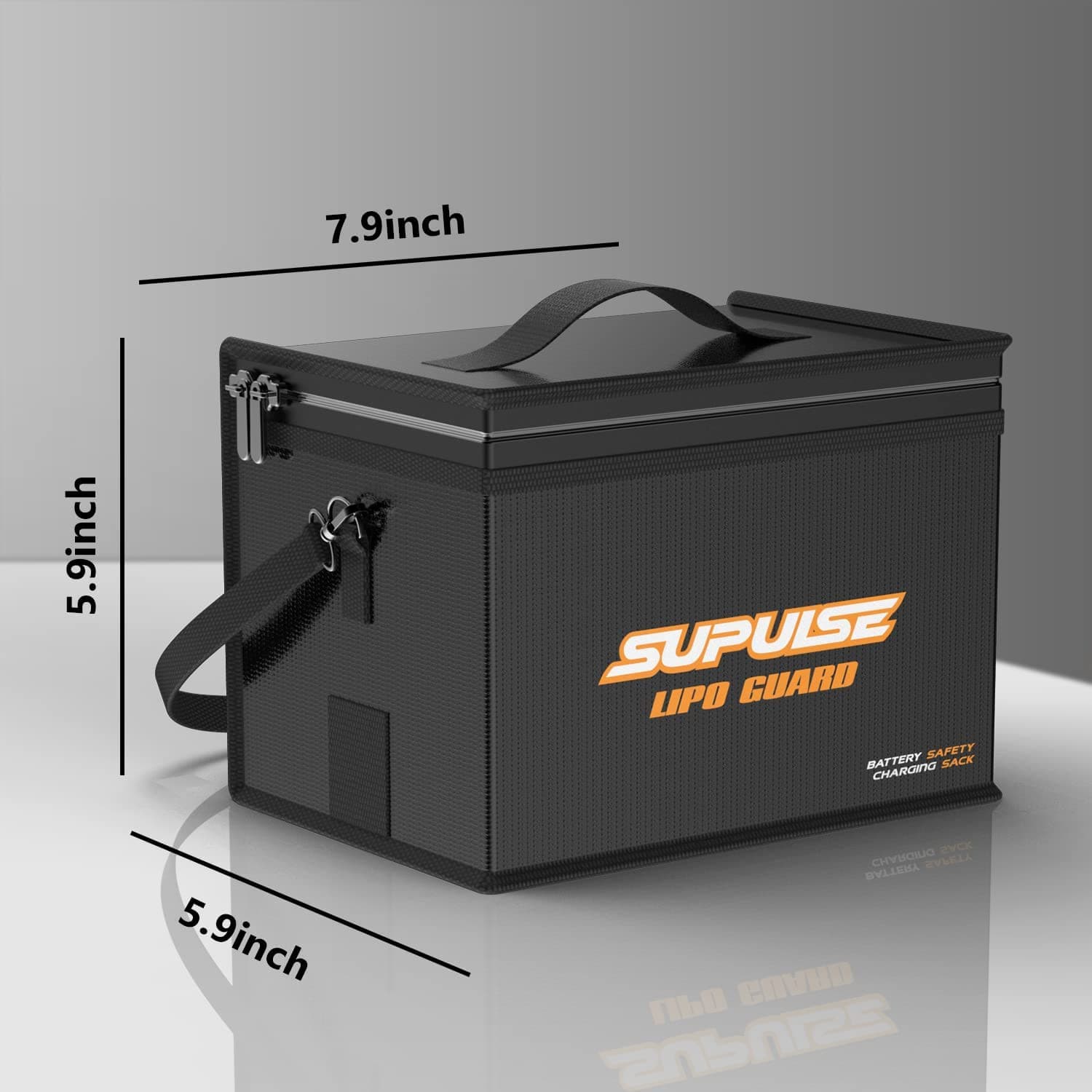SUPULSE Lipo Safe Bag x1 Fireproof Explosionproof for Lithium Battery Storage and Charging(7.9" x 5.9" x 5.9") - EXHOBBY