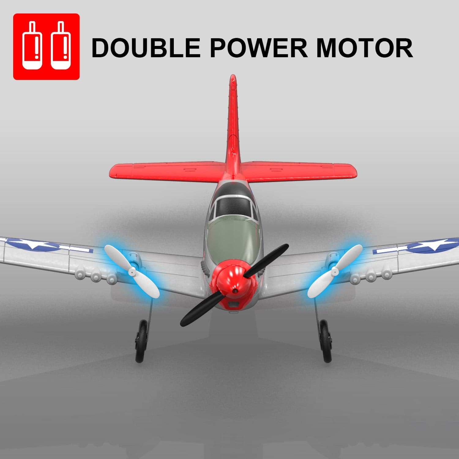 VOLANTEXRC P-51D Mustang 2-Ch Beginner Airplane with Gyro Stabilizer (762-3) RTF - EXHOBBY