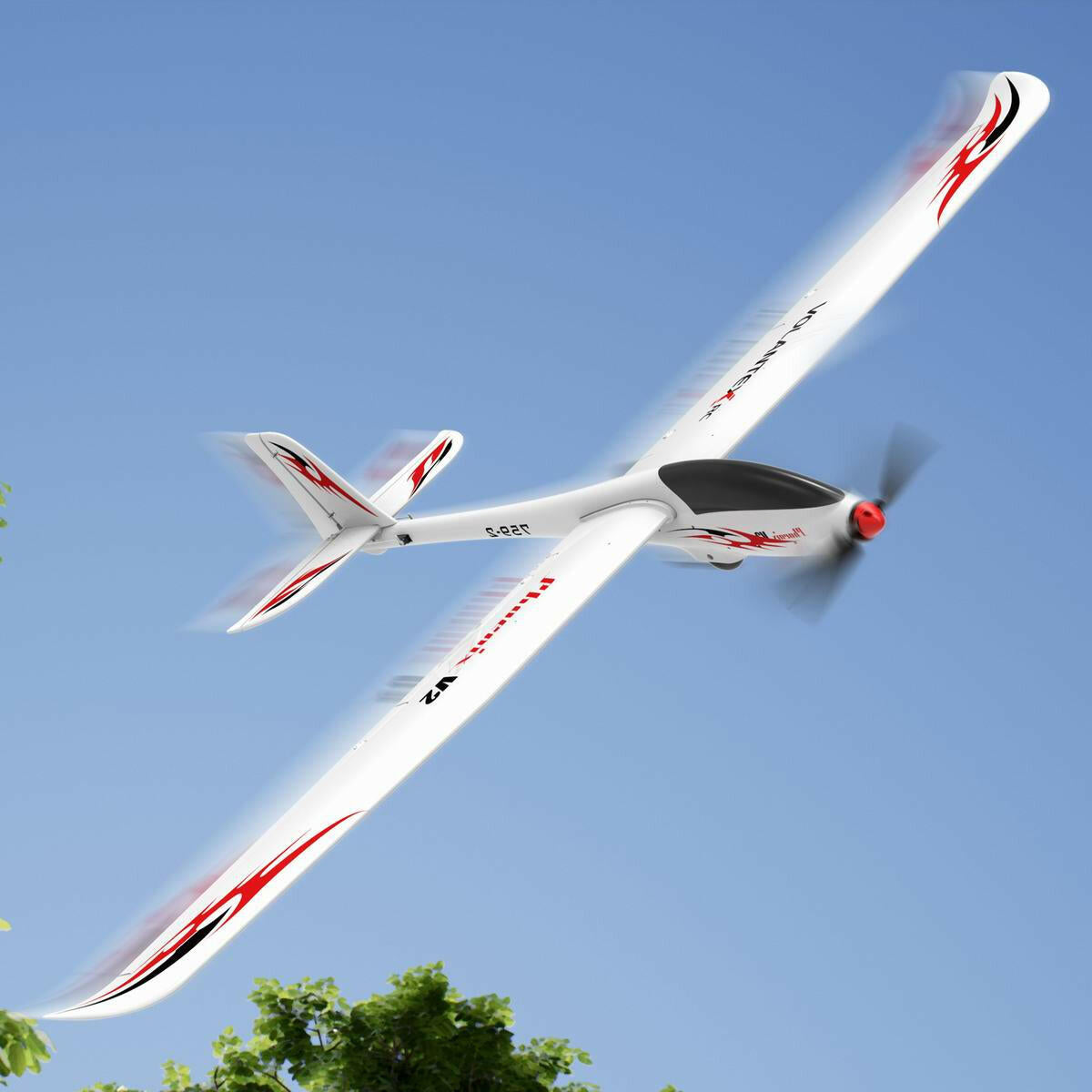 Phoenix V2 5 Channel Glider with 2 Meter Wingspan and Super Slim Streamline Plastic Fuselage (759-2) PNP.