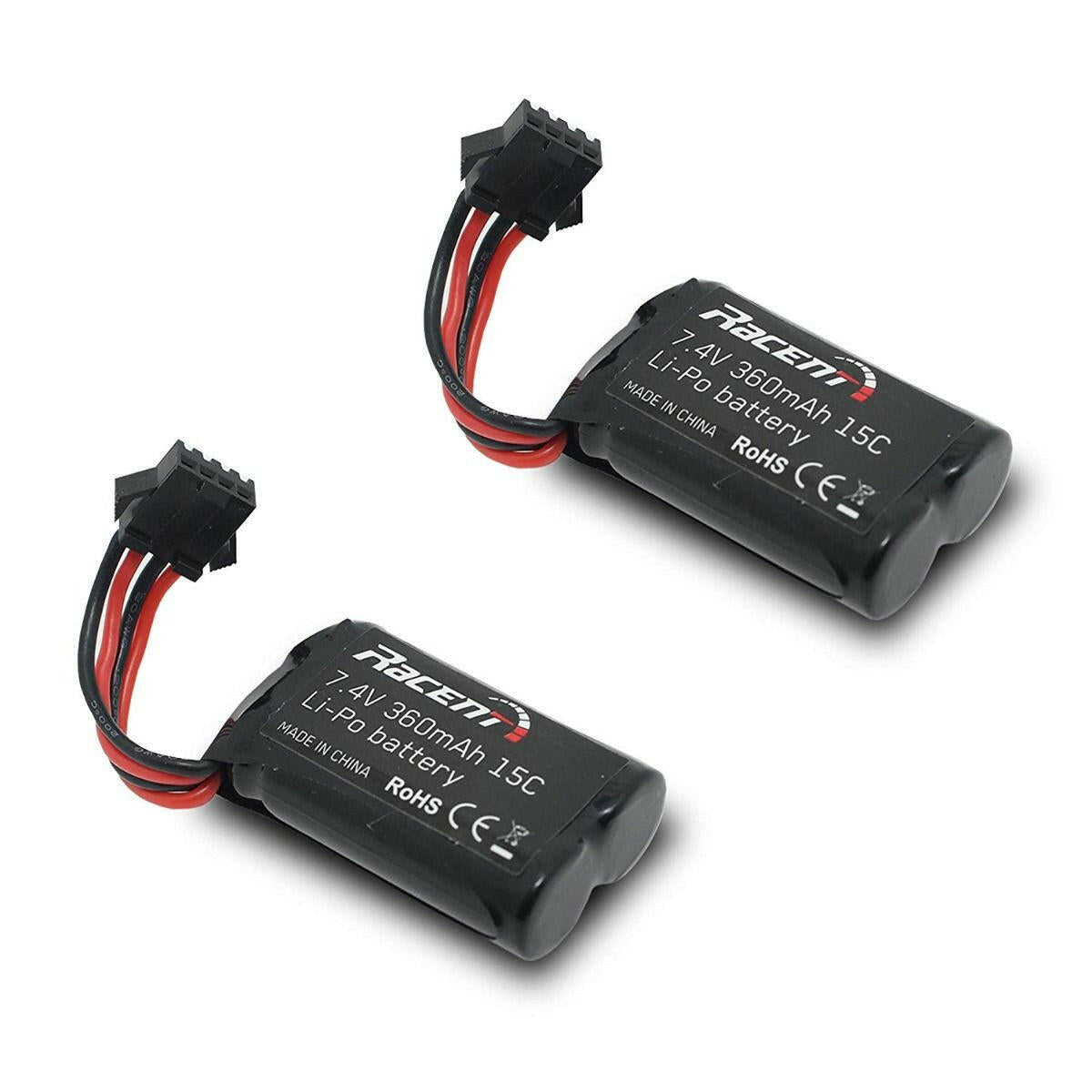 2pcs 7.4V-380mAh-LiIon Battery for RC Boat Vector30 mini, Vector XS and Atomix XS - EXHOBBY