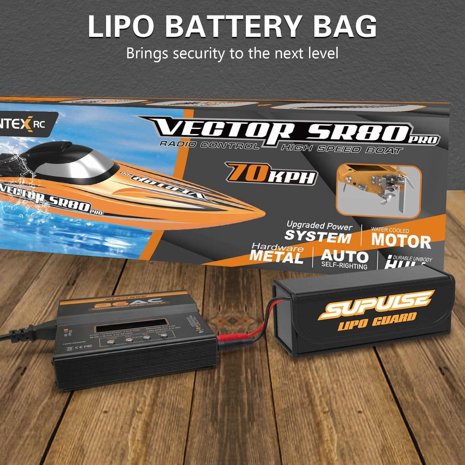 SUPULSE 2pcs Lipo Storage Bag Fireproof Explosionproof for Battery Charge and Storage - EXHOBBY
