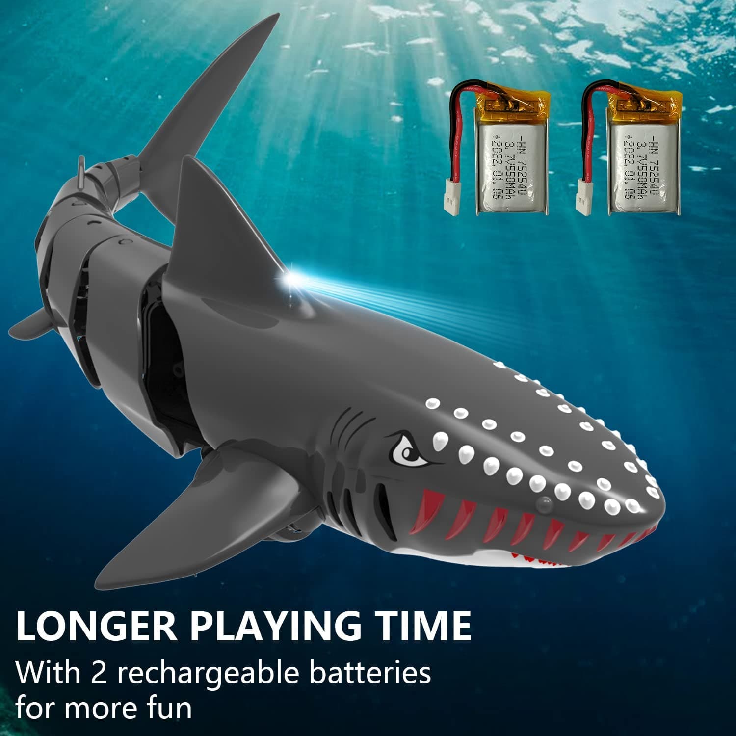 Remote Control Shark Toy 1:18 Scale High Simulation Shark for Kids - EXHOBBY