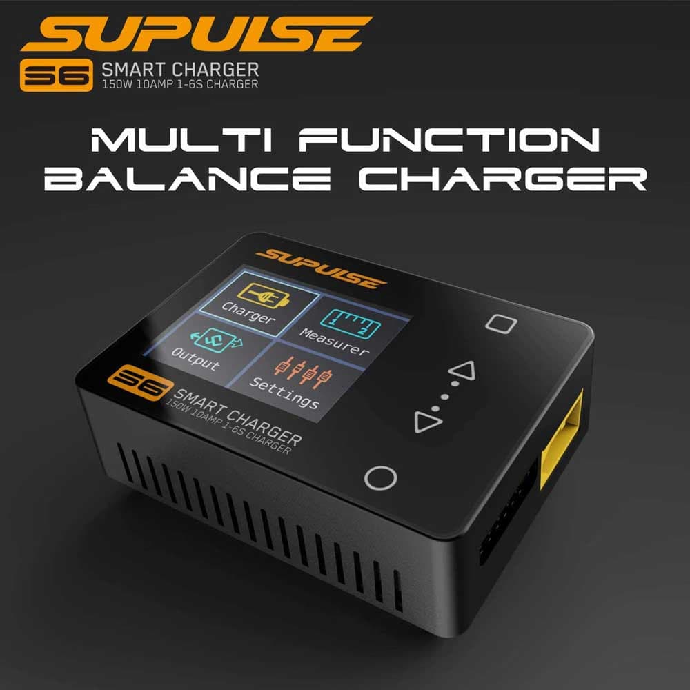 SUPULSE S6 Balance Charger Discharger for 1S-6S LiPo Battery NiMH/NiCD/Li-PO/Li-Fe/Pb with Power Supply - EXHOBBY