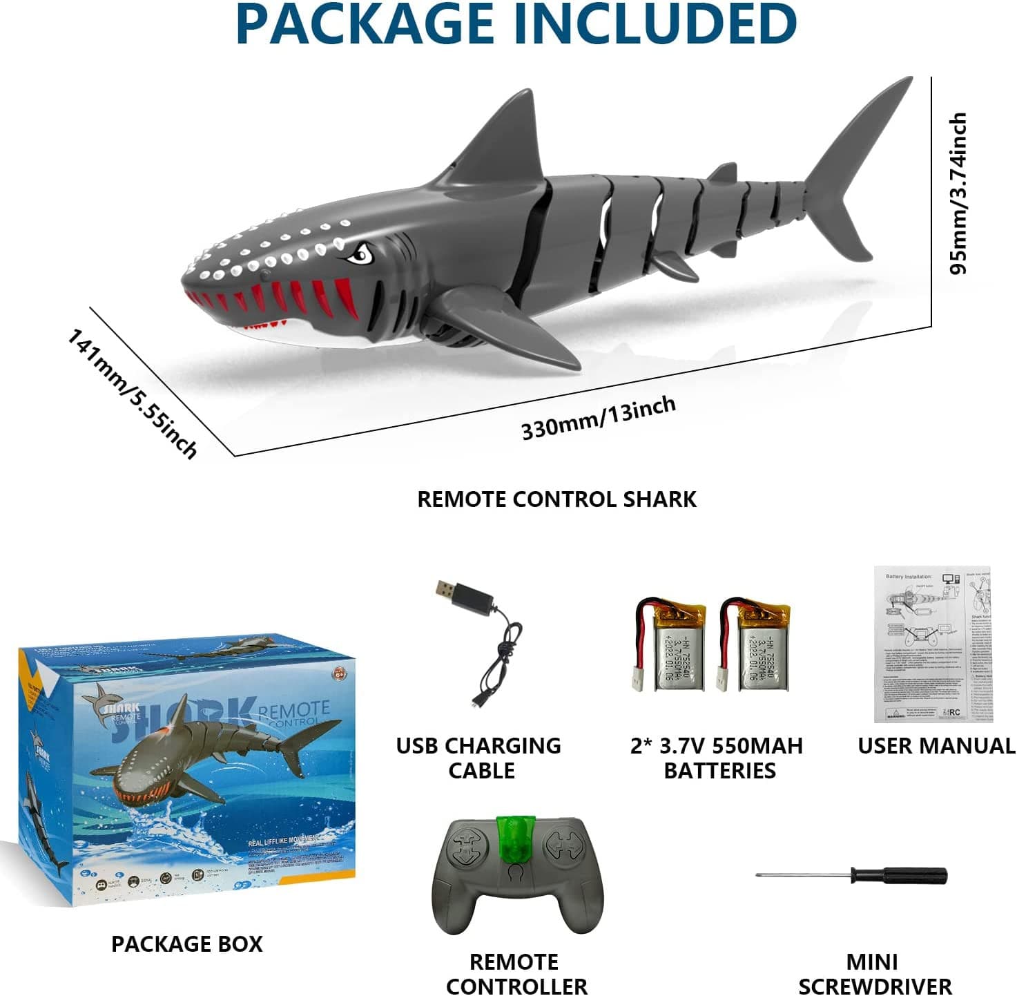 Remote Control Shark Toy for Kids RC Shark Pool boat for kid | EXHOBBY