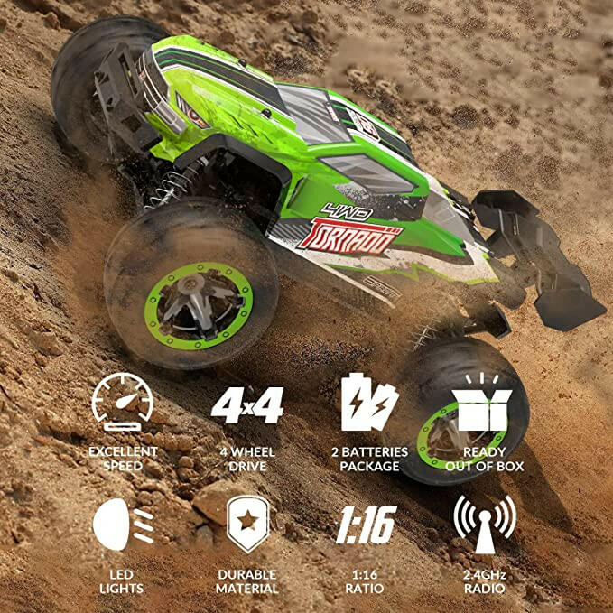 RACENT Tornado 1/16 4WD Off Road RC Monster Truck 30mph Fast High Speed