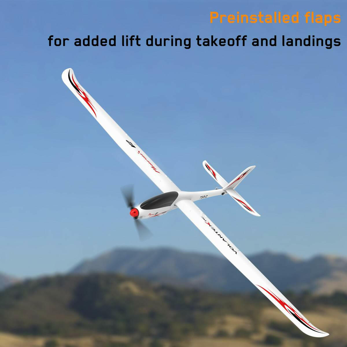 Phoenix V2 5 Channel Glider with 2 Meter Wingspan and Super Slim Streamline Plastic Fuselage 75902 PNP