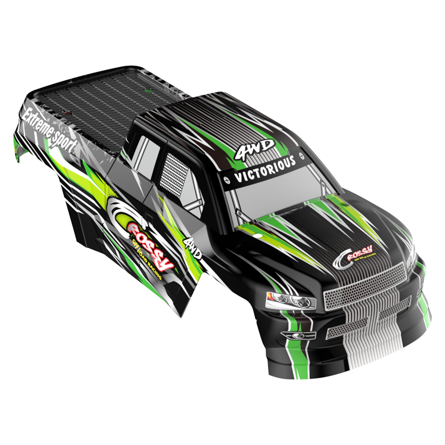 1 Piece Car Body Shell for 1/16 RC Truck Crossy (Green)