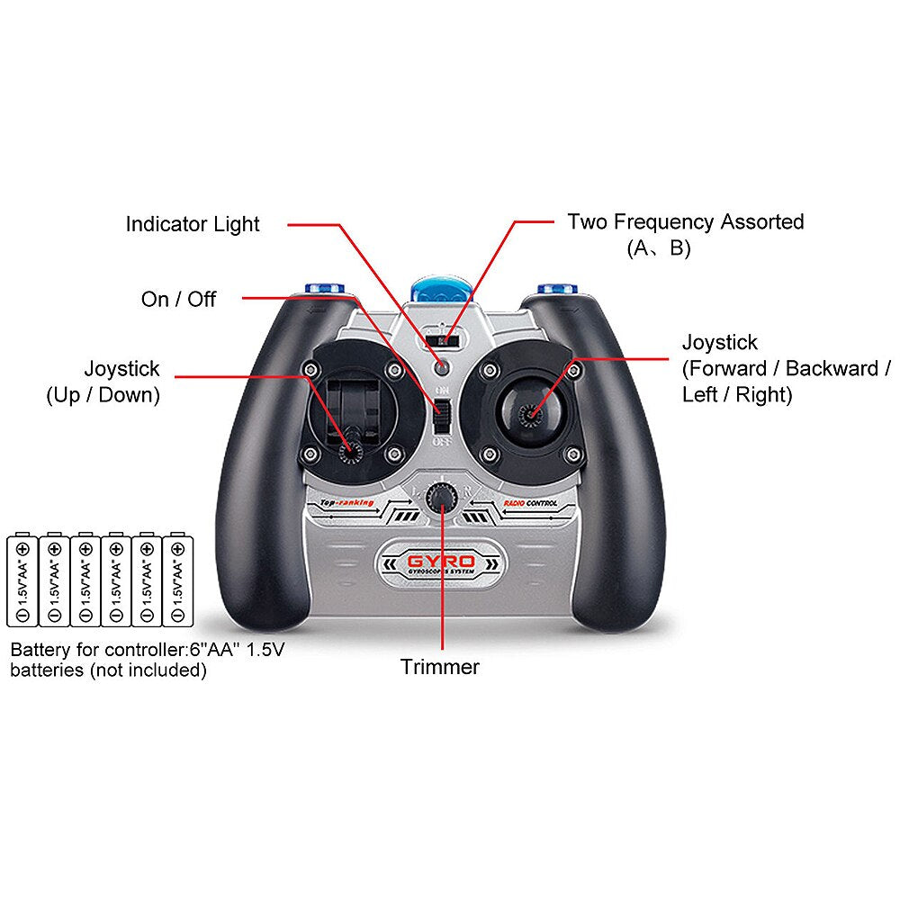 3CH Remote Control Helicopter Built-in Gyro With Flashlight-EXHOBBY