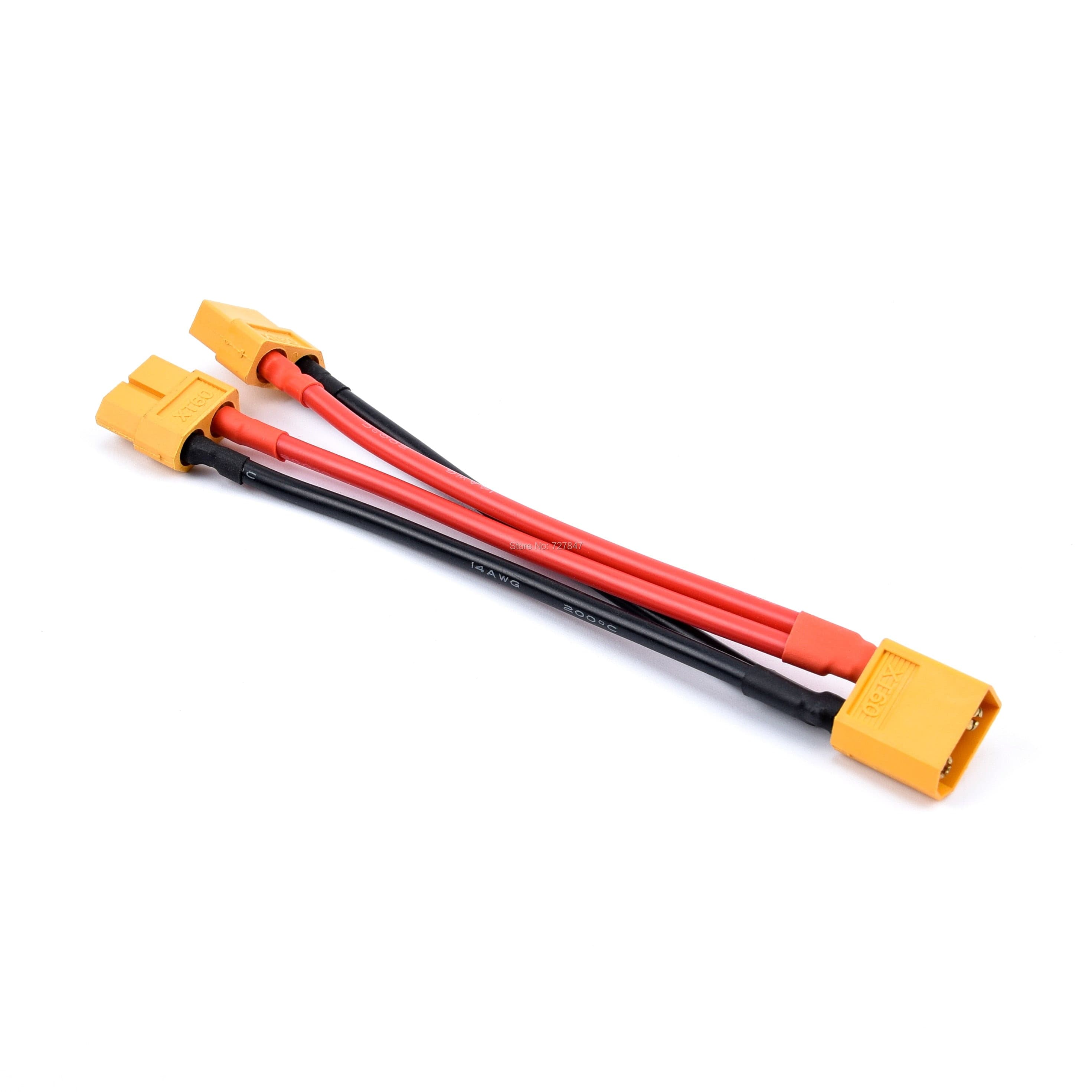 OliYin XT-60 / XT60 Series/Serial Battery Connector w/ 14awg 10cm Wire for  Turnigy(Pack of 2)