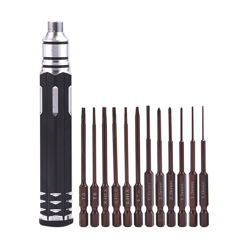 12 in 1 Hex Driver, Hex Screwdrivers RC Tools Set S2 Steel Tool for RC Model Robotics Bench Work Precision Engineering