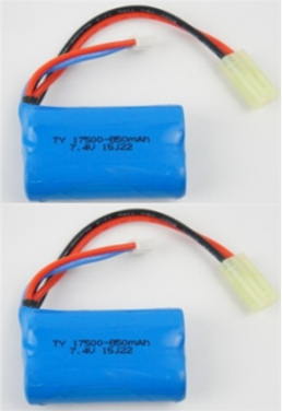 2 pcs 7.4V-900MAH-Lithium Battery with Tamiya plug for RC Truck 785-2 and 785-5 - EXHOBBY