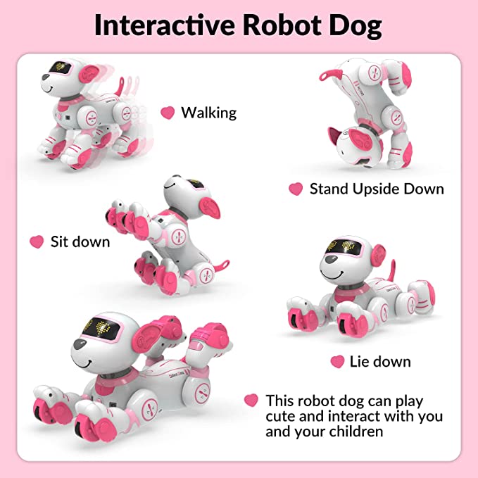 STEMTRON Programmable Interactive & Smart Dancing Remote Control Robot Dog Toy(Pink)