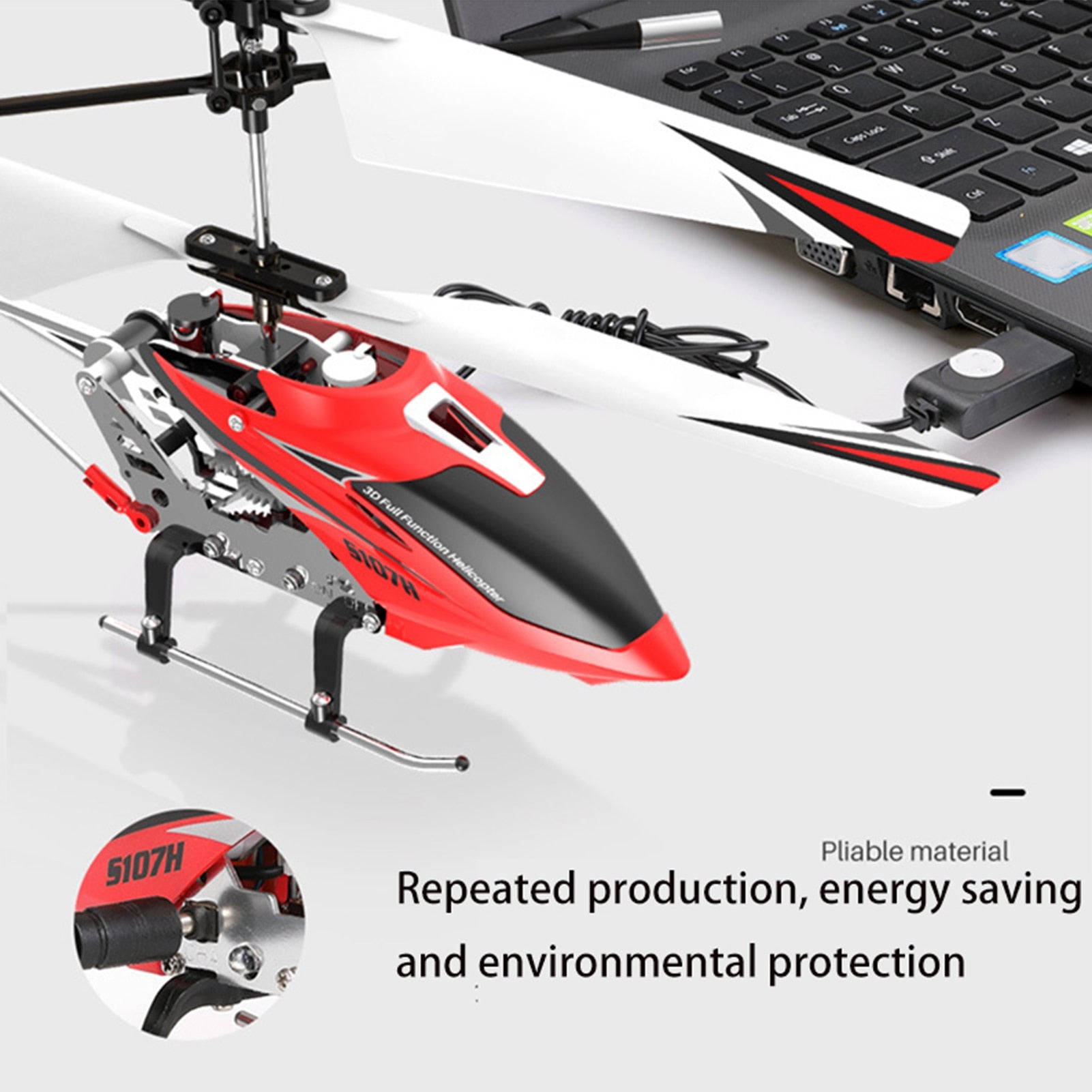 RC Helicopter Remote Control Helicopter  Auto-hover Gyro Stabilization with LED light Mini RC Toy for Kids