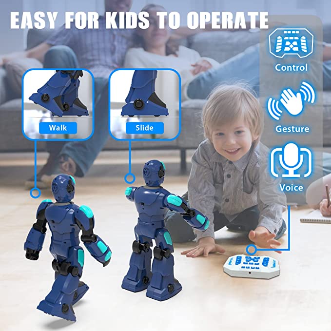STEMTRON Intelligent Voice Controlled Smart Remote Control Robot for Kids(Blue).