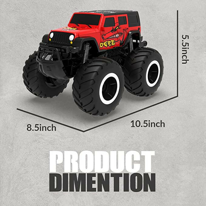 Amphibious Remote Control Car All Terrain Off-Road Waterproof RC Monster Truck for Kids(Red).