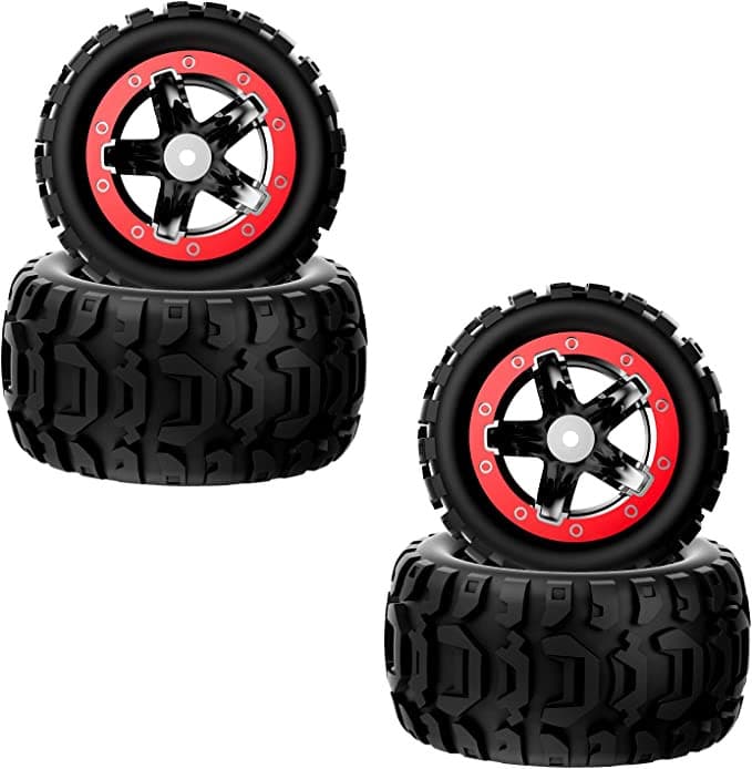 4 Pieces Truck Wheels for RC Truck Crossy 1/16 (RED).