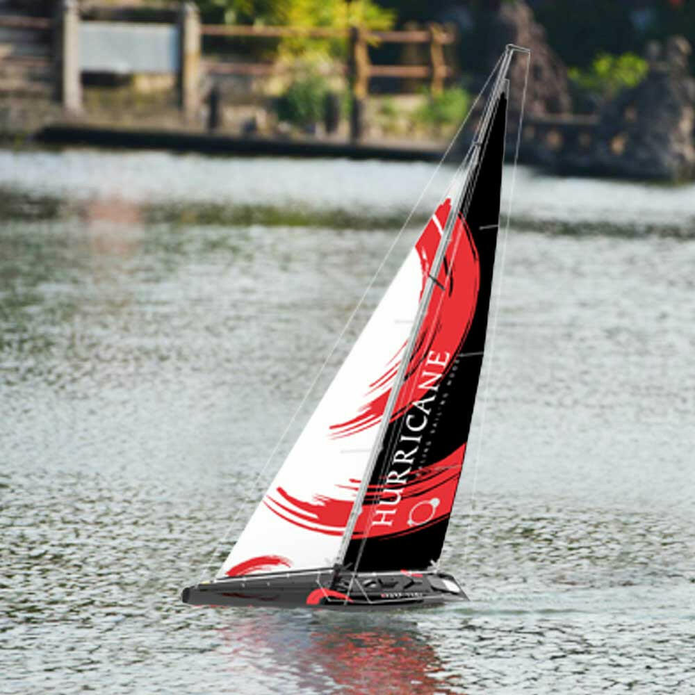 Hurricane 2 Channel Sailboat with 1 Meter Hull Length and ABS Plastic Waterproof Hull (791-2) RTR - EXHOBBY