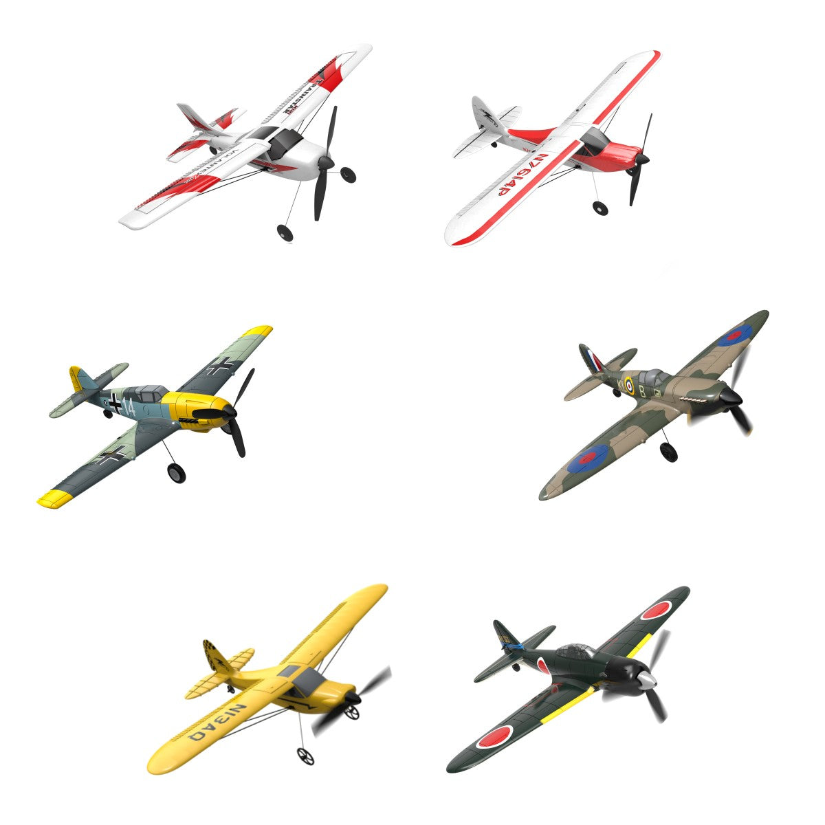 4 Sets Propeller Full Set & 2pcs Propeller Saver Shaft Adapter für Trainstar Mini, Sport Cub, BF 109, Spitfire & Zero