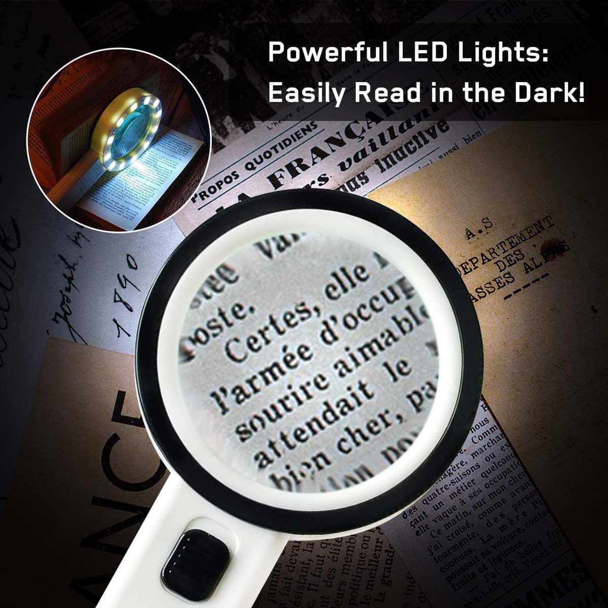 Light up magnifying glass on sale
